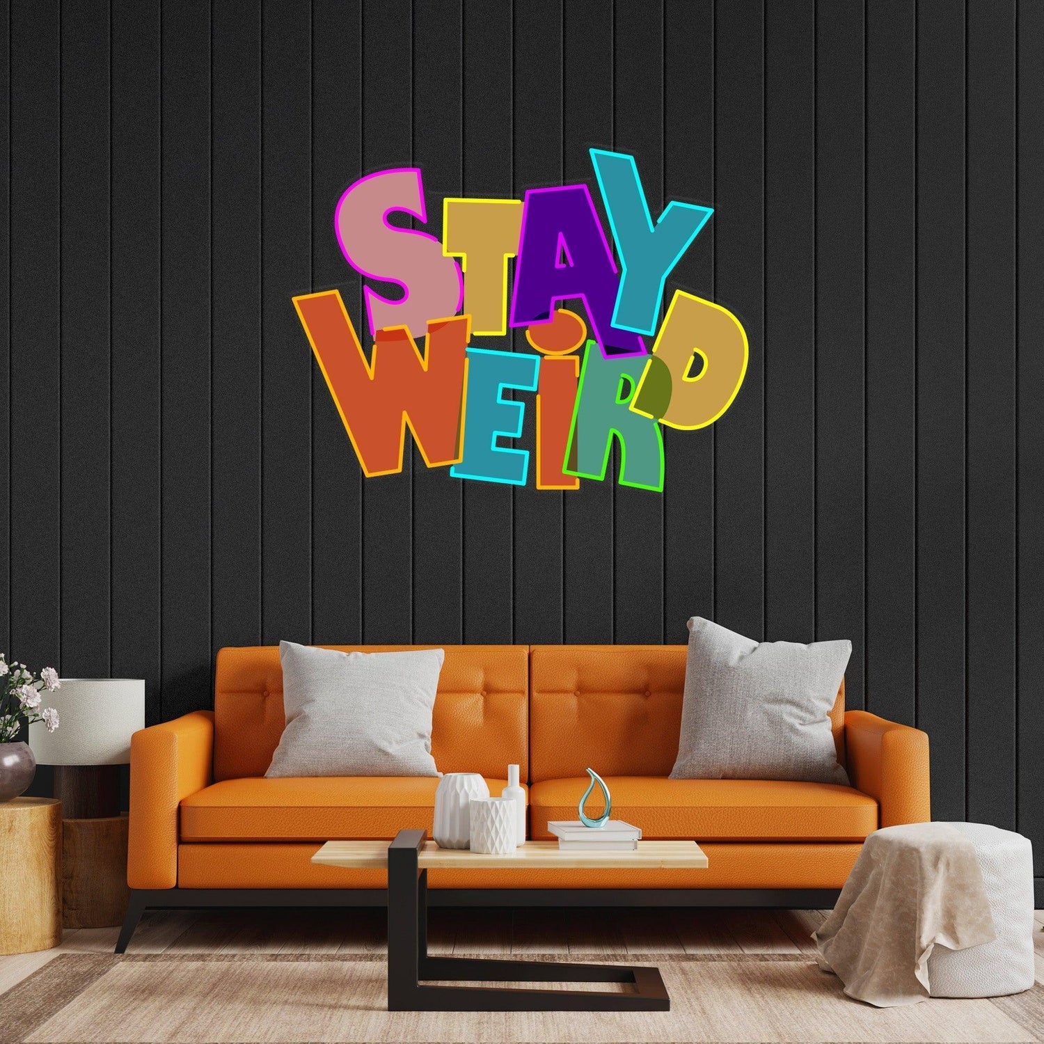 Stay Weird Multicolor Uv Printed Led Neon Sign Artwork For Modern Home Decor | Shineneon