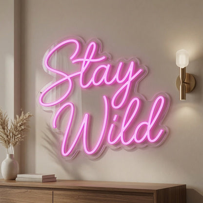 Stay Wild Cursive Room Decor LED Neon Sign - Shineneon