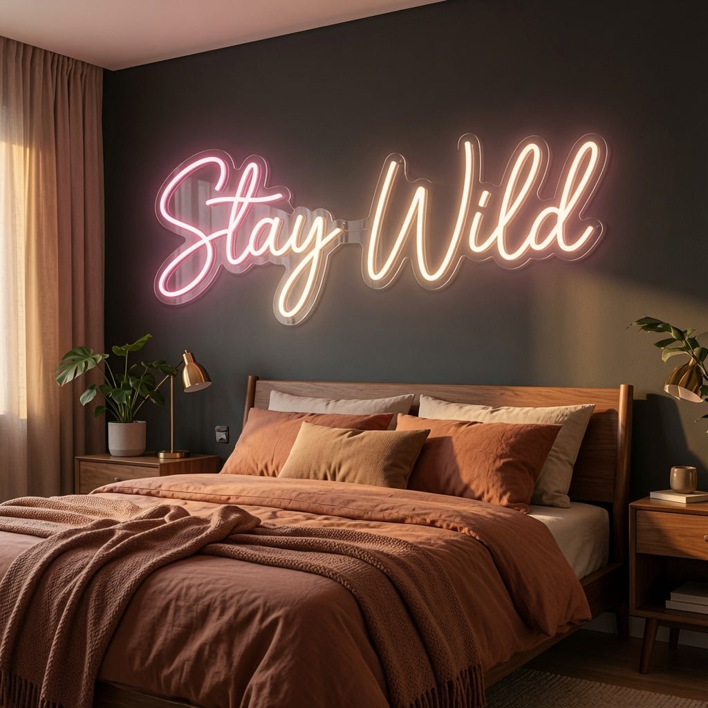 Stay Wild Cursive Room Decor LED Neon Sign - Shineneon
