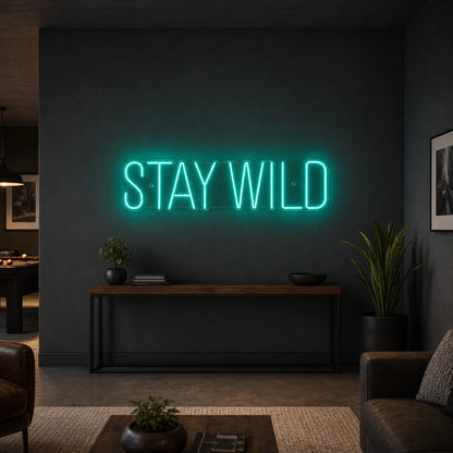 Stay Wild LED Neon Sign Garage Man Cave Neon Sign size image