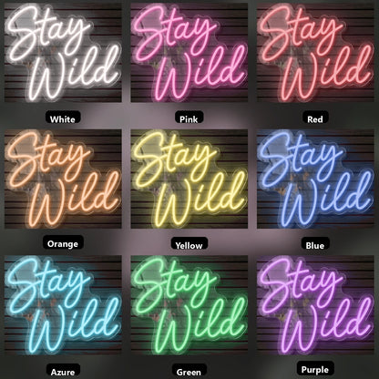 Stay Wild LED Neon Sign Home Wall Art Wall Neon Sign - 05 Color Grid