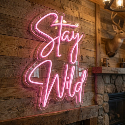 Stay Wild LED Neon Sign Wall Decor - 03 Real Lifestyle Scene