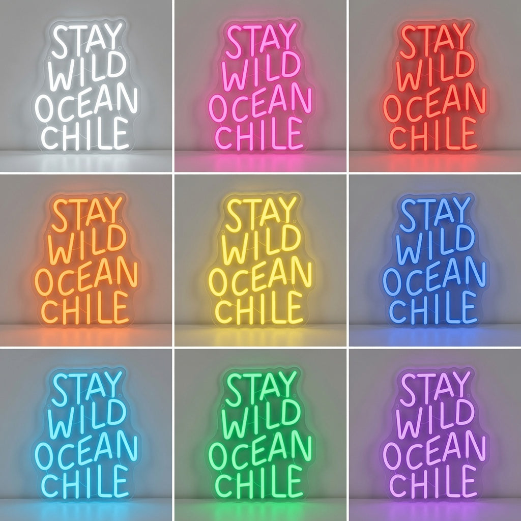 Stay Wild Ocean Child LED Neon Sign Home Wall Art - 05 Color Grid