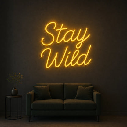 Stay Wild Wall Decor LED Neon Sign Garage Man Cave Neon Sign size image