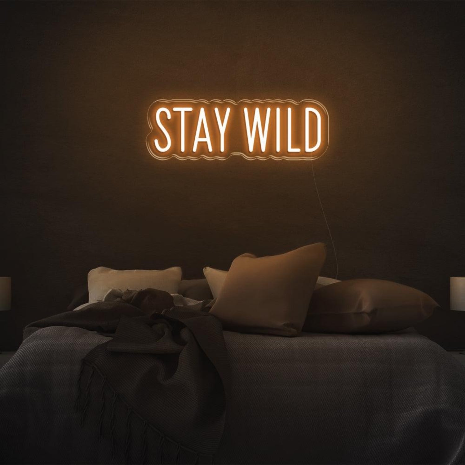 Stay Wild Warm Yellow Led Neon Sign For Modern Bedroom Decor | Shineneon