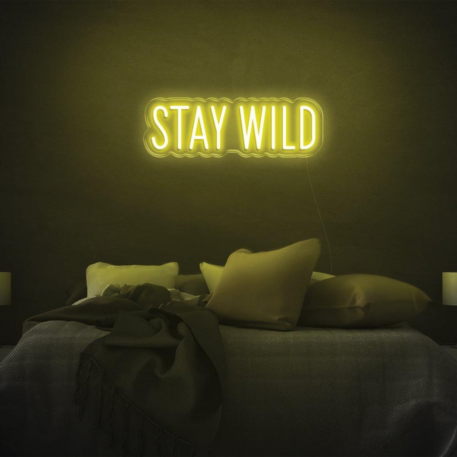 Stay Wild Warm Yellow Led Neon Sign For Modern Bedroom Decor | Shineneon