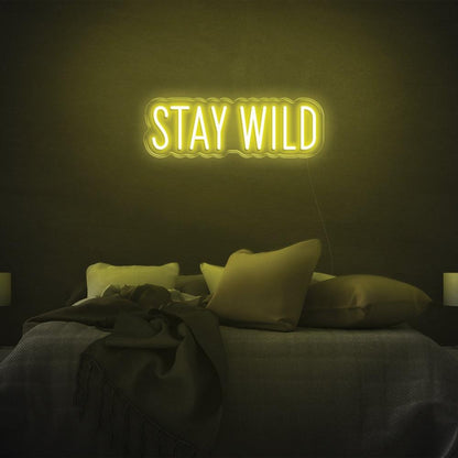 Stay Wild Warm Yellow Led Neon Sign For Modern Bedroom Decor | Shineneon