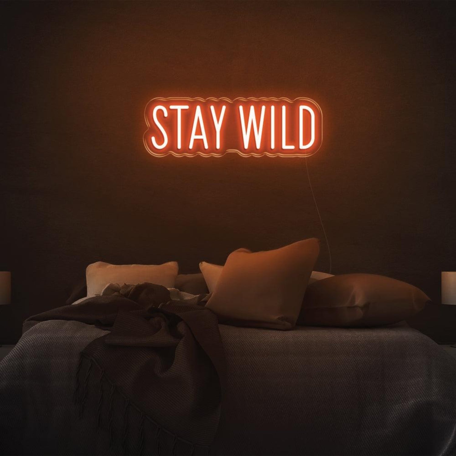 Stay Wild Warm Yellow Led Neon Sign For Modern Bedroom Decor | Shineneon