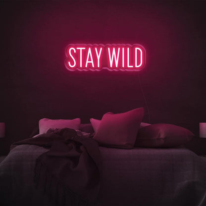 Stay Wild Warm Yellow Led Neon Sign For Modern Bedroom Decor | Shineneon