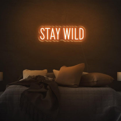 Stay Wild Warm Yellow Led Neon Sign For Modern Bedroom Decor | Shineneon