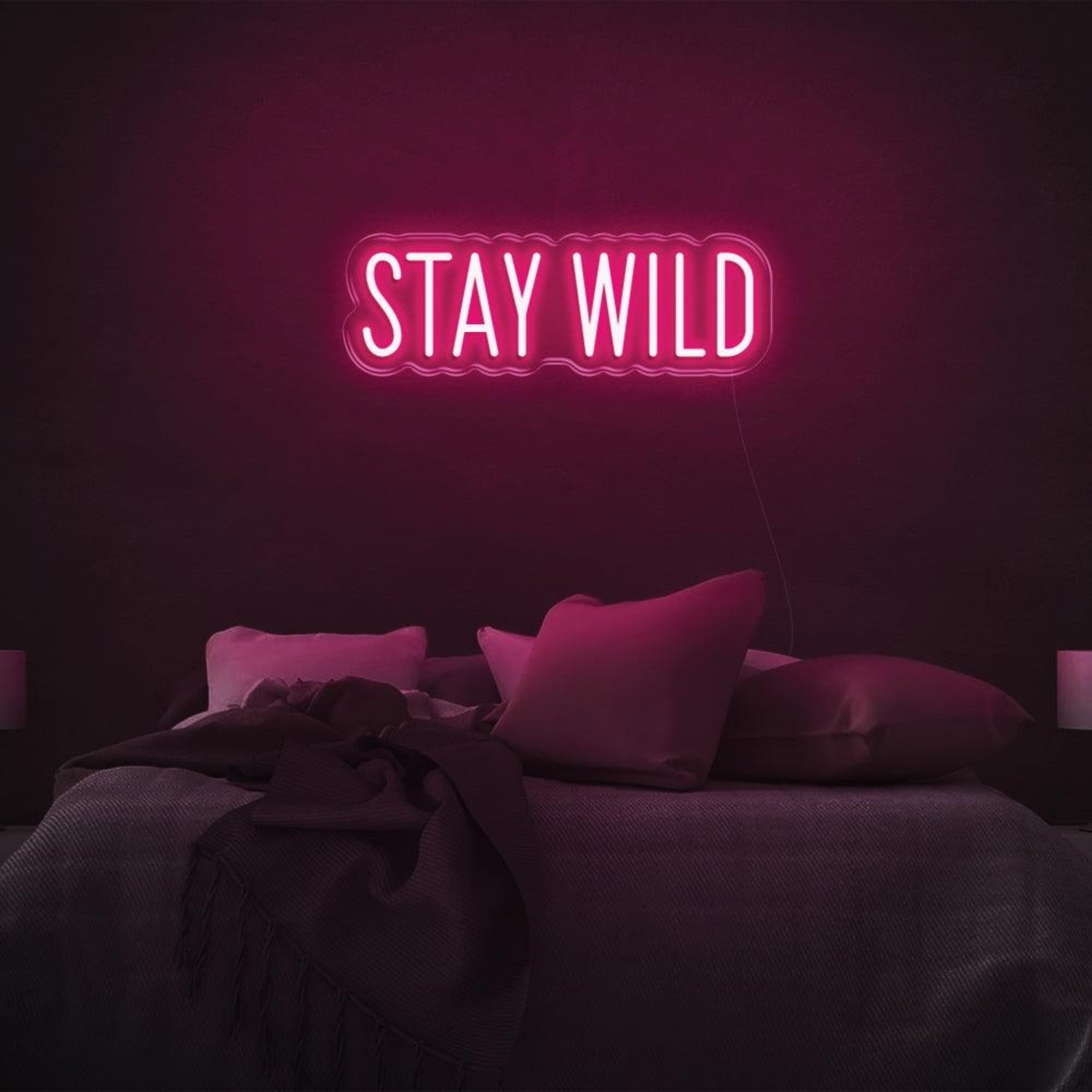 Stay Wild Warm Yellow Led Neon Sign For Modern Bedroom Decor | Shineneon