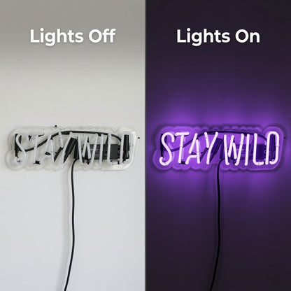 Stay Wild Word Art Wall Decor LED Neon Sign - Shineneon