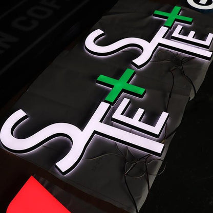 Ste Plus Ste 3D Front And Back Lit Letters Metal Led Sign - Shineneon