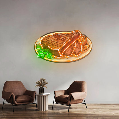 Steak Beef Steak Led Neon Sign Light Custom Led Signs