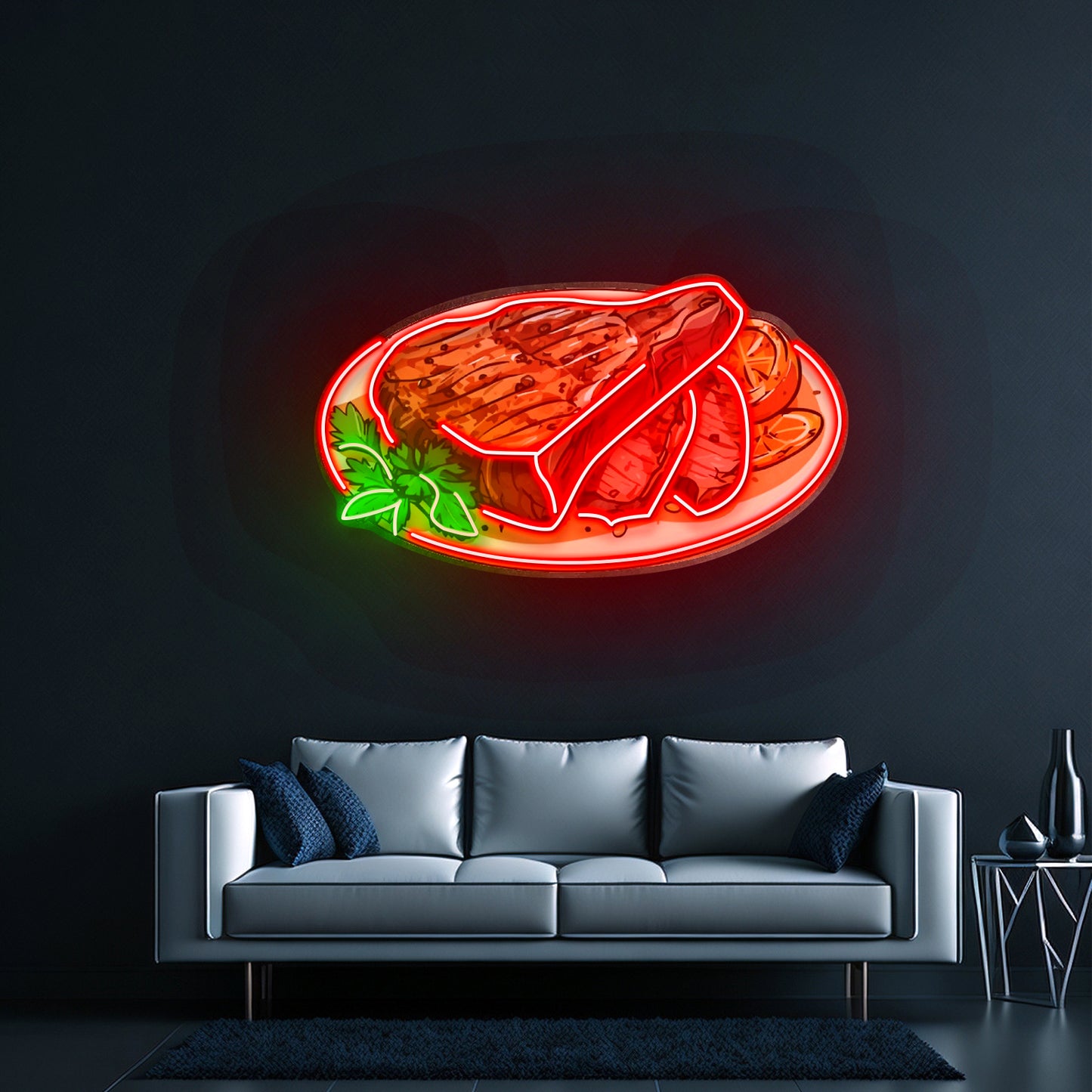 Steak Beef Steak Led Neon Sign Light Custom Led Signs