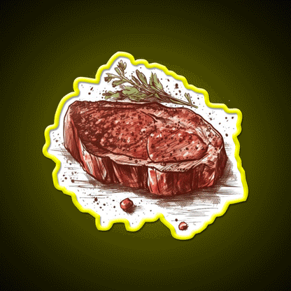 Steak Snack Food Led Neon Sign Rgb Color - Custom LED neon sign front view