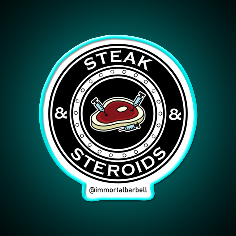 Steak Steroids Gym Fitness Led Neon Sign Rgb Color