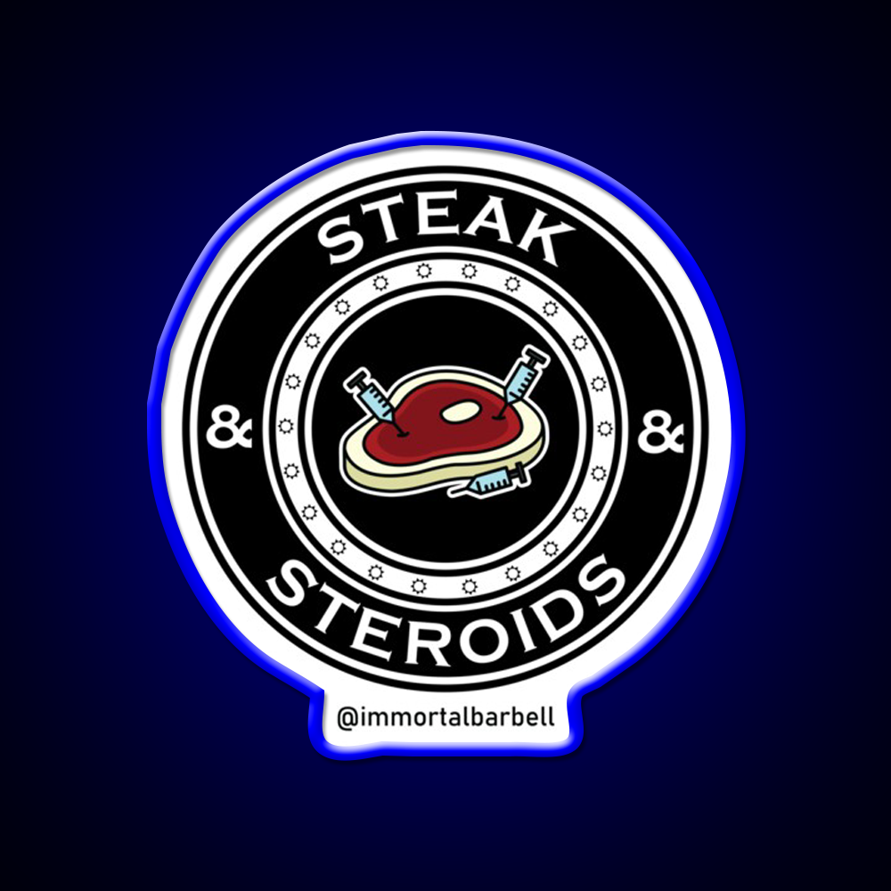 Steak Steroids Gym Fitness Led Neon Sign Rgb Color