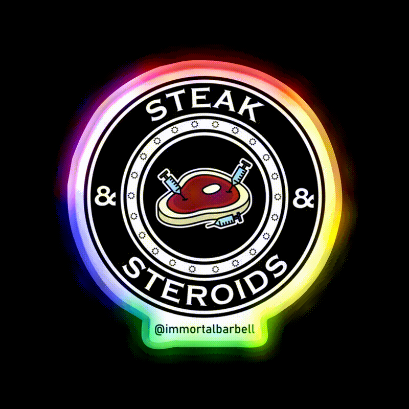 Steak Steroids Gym Fitness Led Neon Sign Rgb Color