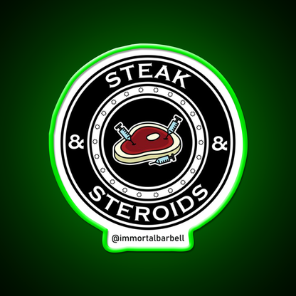 Steak Steroids Gym Fitness Led Neon Sign Rgb Color