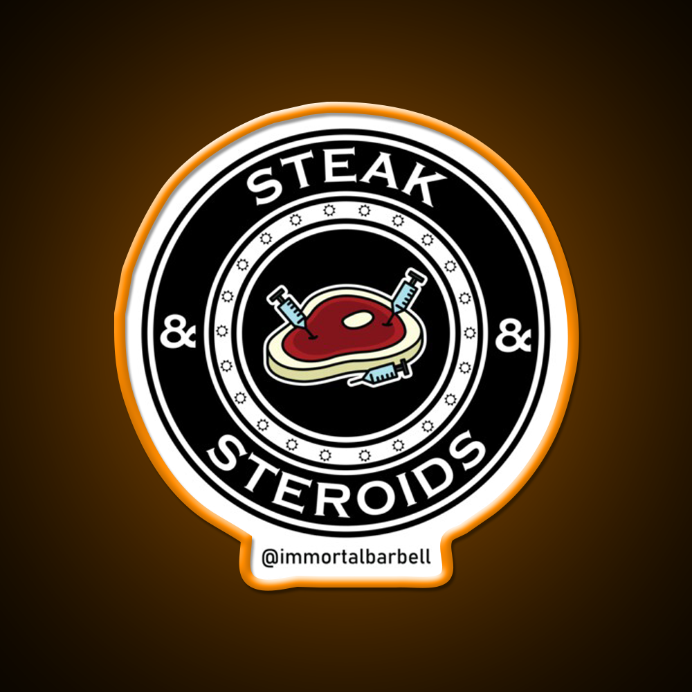 Steak Steroids Gym Fitness Led Neon Sign Rgb Color