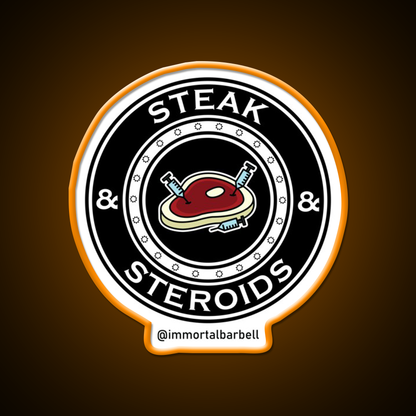 Steak Steroids Gym Fitness Led Neon Sign Rgb Color