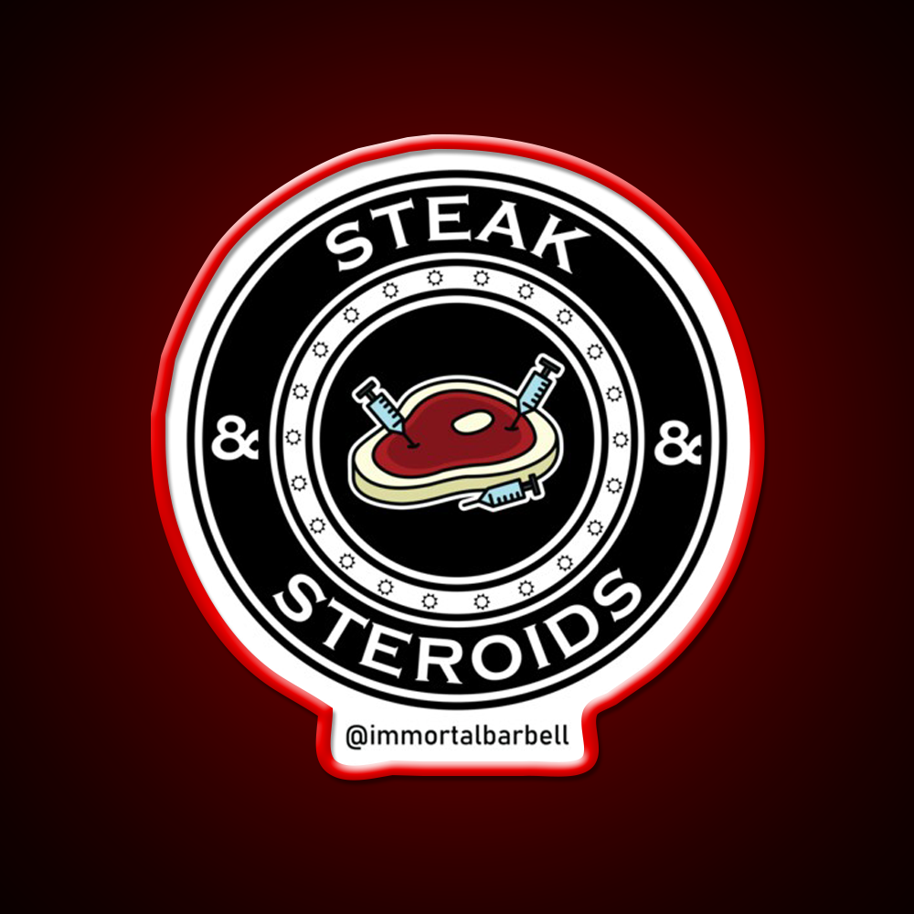 Steak Steroids Gym Fitness Led Neon Sign Rgb Color