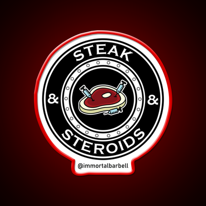 Steak Steroids Gym Fitness Led Neon Sign Rgb Color