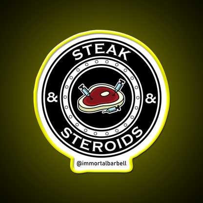 Steak Steroids Gym Fitness Led Neon Sign Rgb Color
