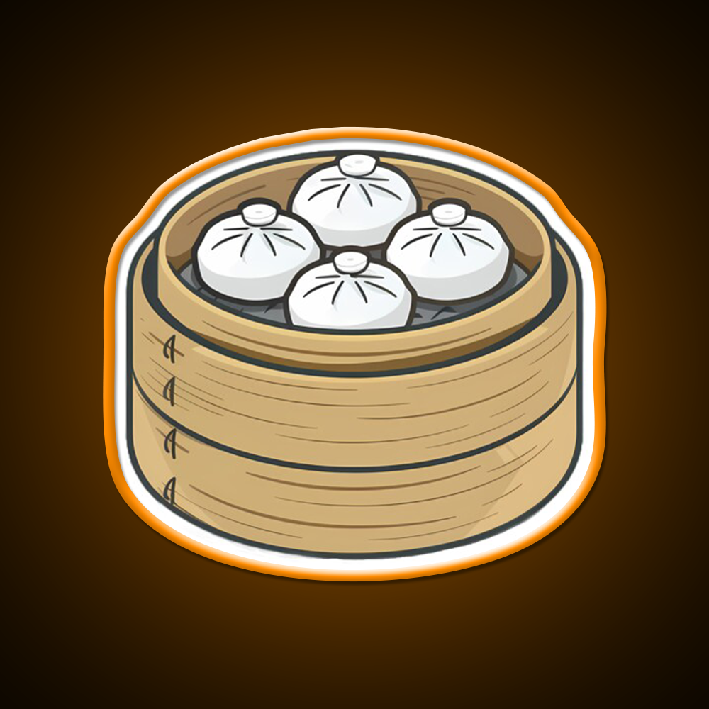 Steamed Buns In A Bamboo Steamer Led Neon Sign Chinese Food Rgb Color - LED neon sign view 6