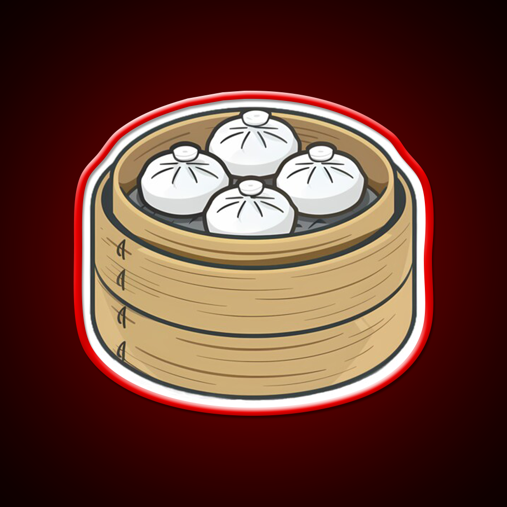Steamed Buns In A Bamboo Steamer Led Neon Sign Chinese Food Rgb Color - LED neon sign view 10