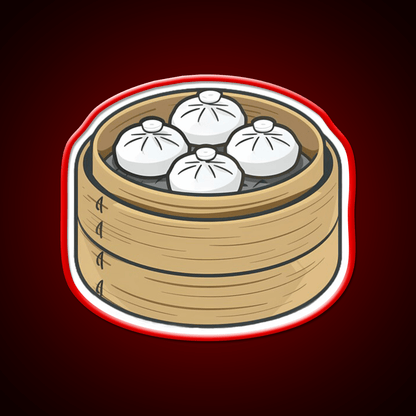 Steamed Buns In A Bamboo Steamer Led Neon Sign Chinese Food Rgb Color - Shineneon