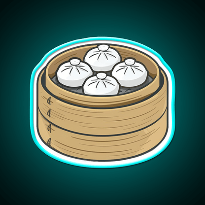 Steamed Buns In A Bamboo Steamer Led Neon Sign Chinese Food Rgb Color - Shineneon