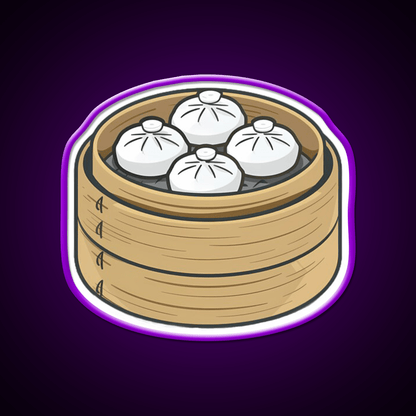 Steamed Buns In A Bamboo Steamer Led Neon Sign Chinese Food Rgb Color - Shineneon