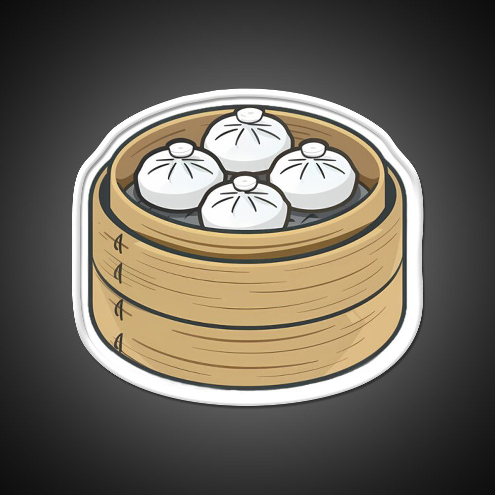 Steamed Buns In A Bamboo Steamer Led Neon Sign Chinese Food Rgb Color - LED neon sign view 11