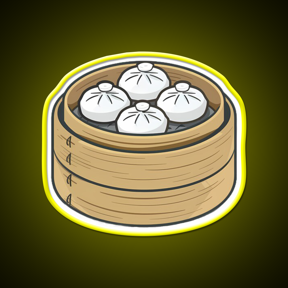 Steamed Buns In A Bamboo Steamer Led Neon Sign Chinese Food Rgb Color - LED neon sign view 7