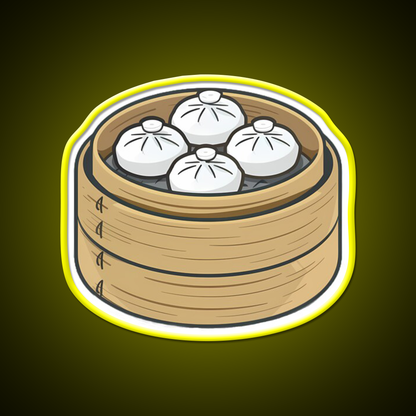 Steamed Buns In A Bamboo Steamer Led Neon Sign Chinese Food Rgb Color - LED neon sign view 7