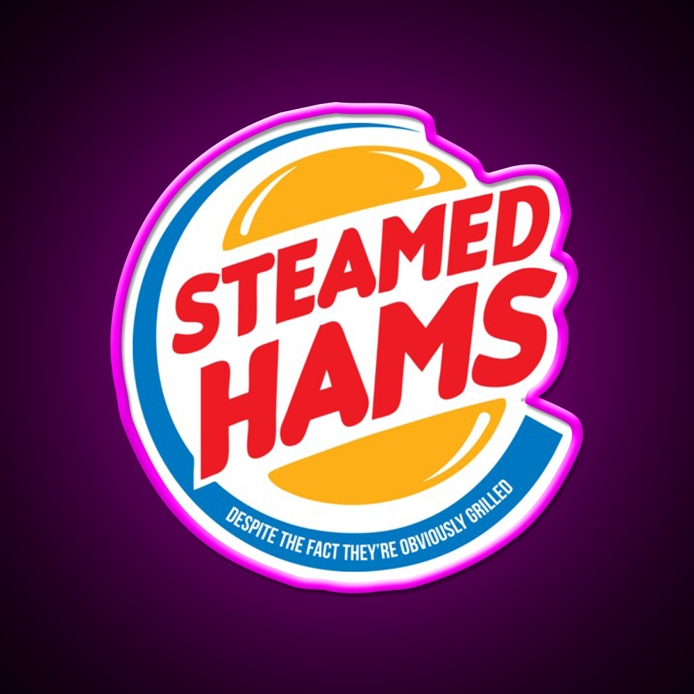 Steamed Hams Beer Bar Decor Led Neon Sign Rgb Color - Neon sign mounted on wall in room