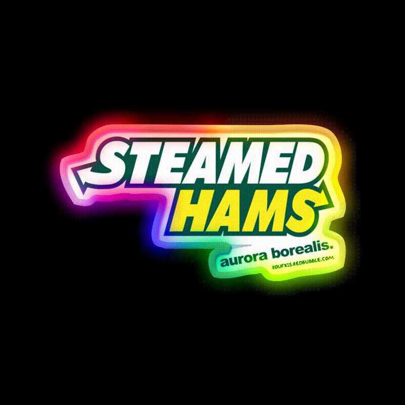 Steamed Hams Way Roufxis Rb Fast Food Led Neon Sign For Burger Place Rgb Color - LED neon sign close-up detail