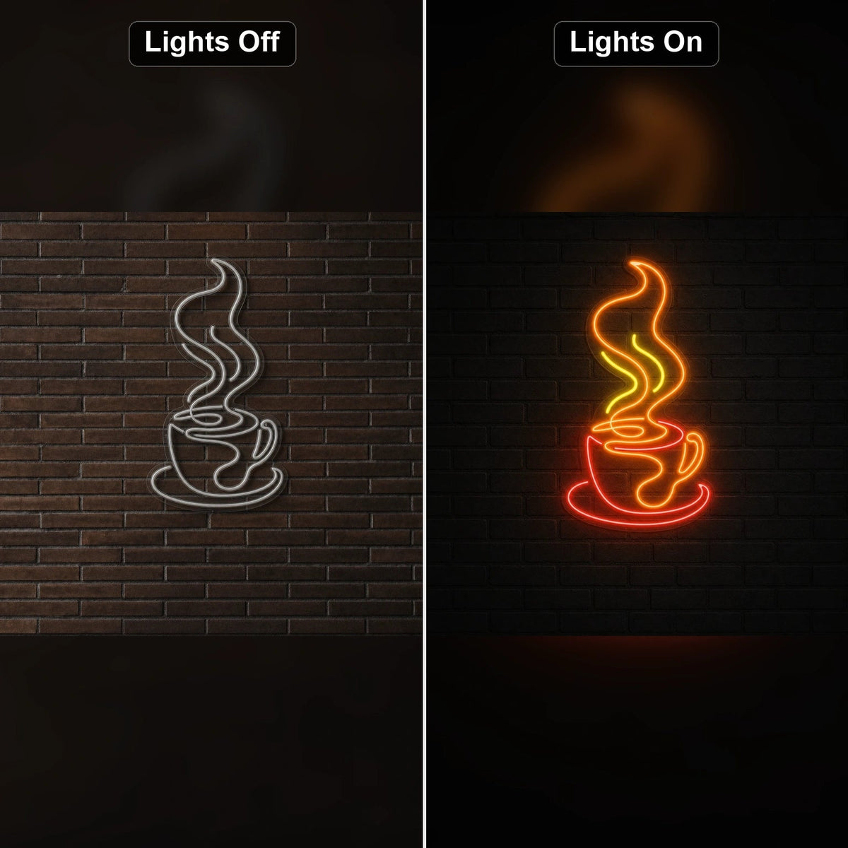 Steaming Coffee Cup And Saucer LED Neon Sign - Shineneon