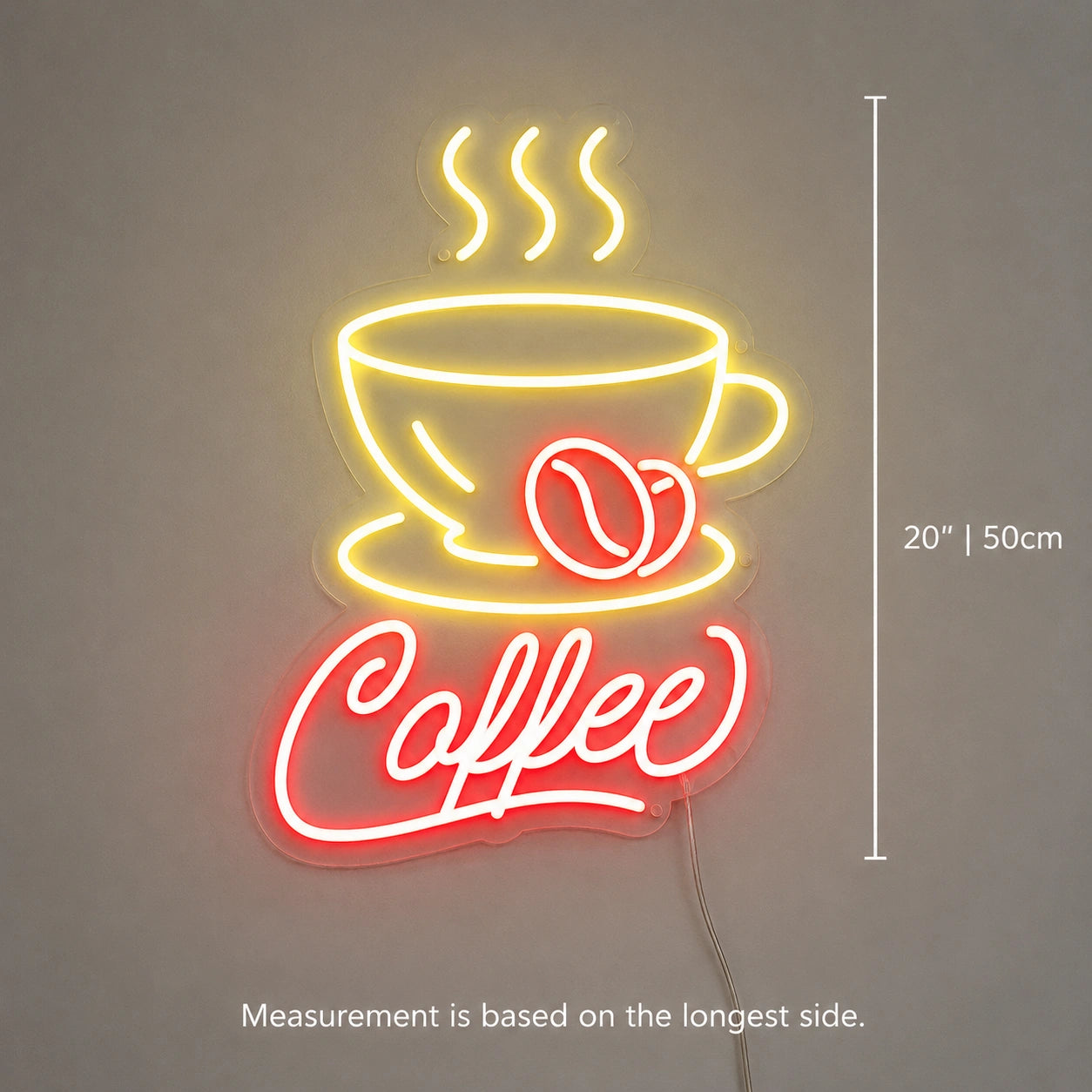 Steaming Coffee Cup Neon Sign LED Neon Sign size image