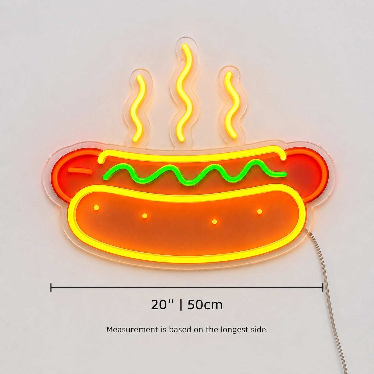 Steaming Hot Dog Neon Sign LED Neon Sign size image