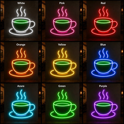 Steaming Tea Cup Saucer LED Neon Sign - Shineneon