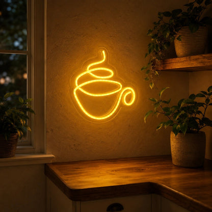 Steaming Teacup LED Neon Sign - Shineneon