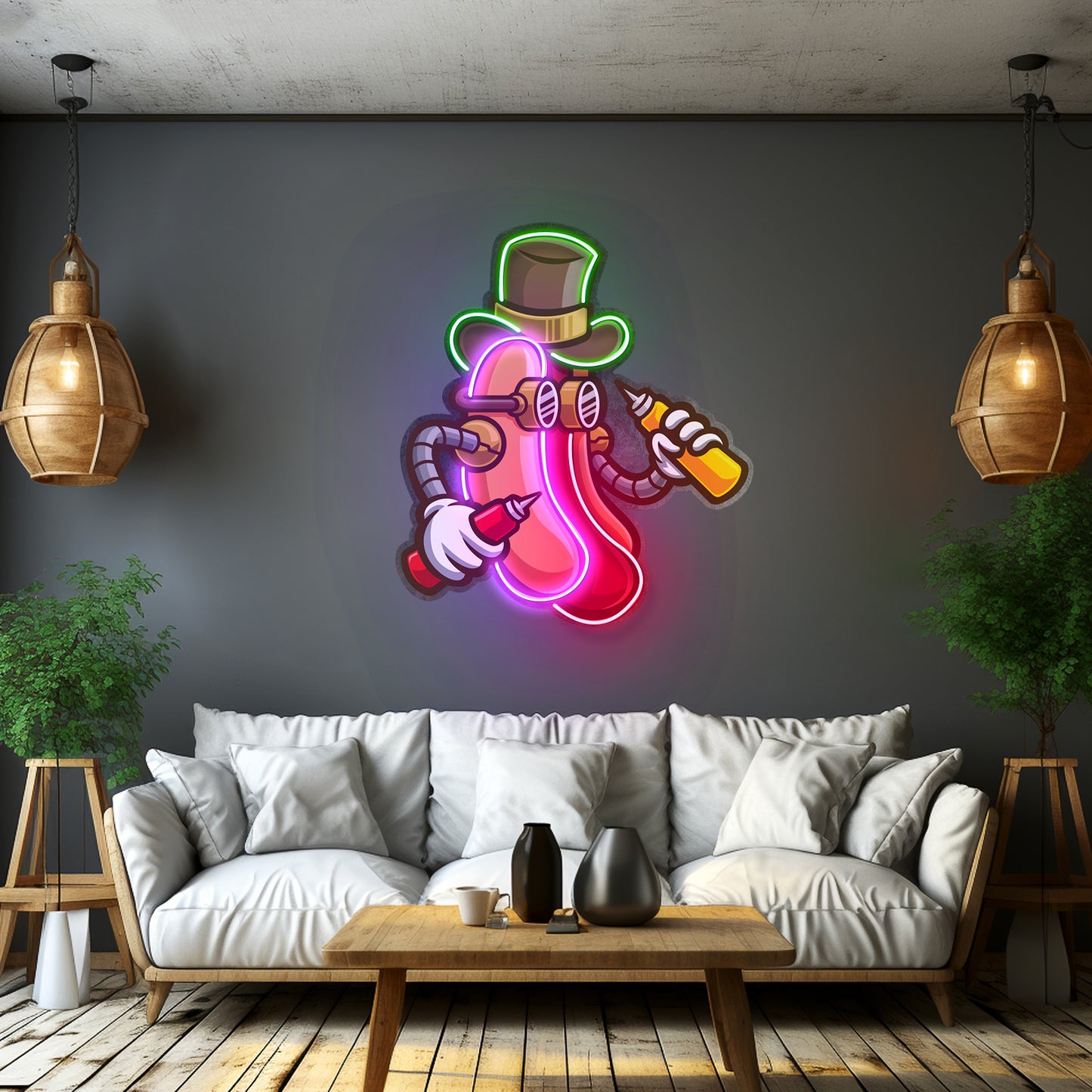 Steampunk Hotdog Led Neon Sign Light Custom Led Signs