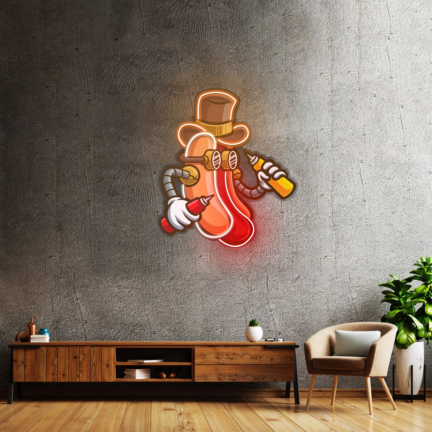 Steampunk Hotdog Led Neon Sign Light Custom Led Signs