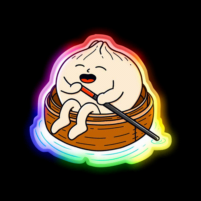 Steamy Set Sail Led Neon Sign Chinese Food Rgb Color - LED neon sign close-up detail