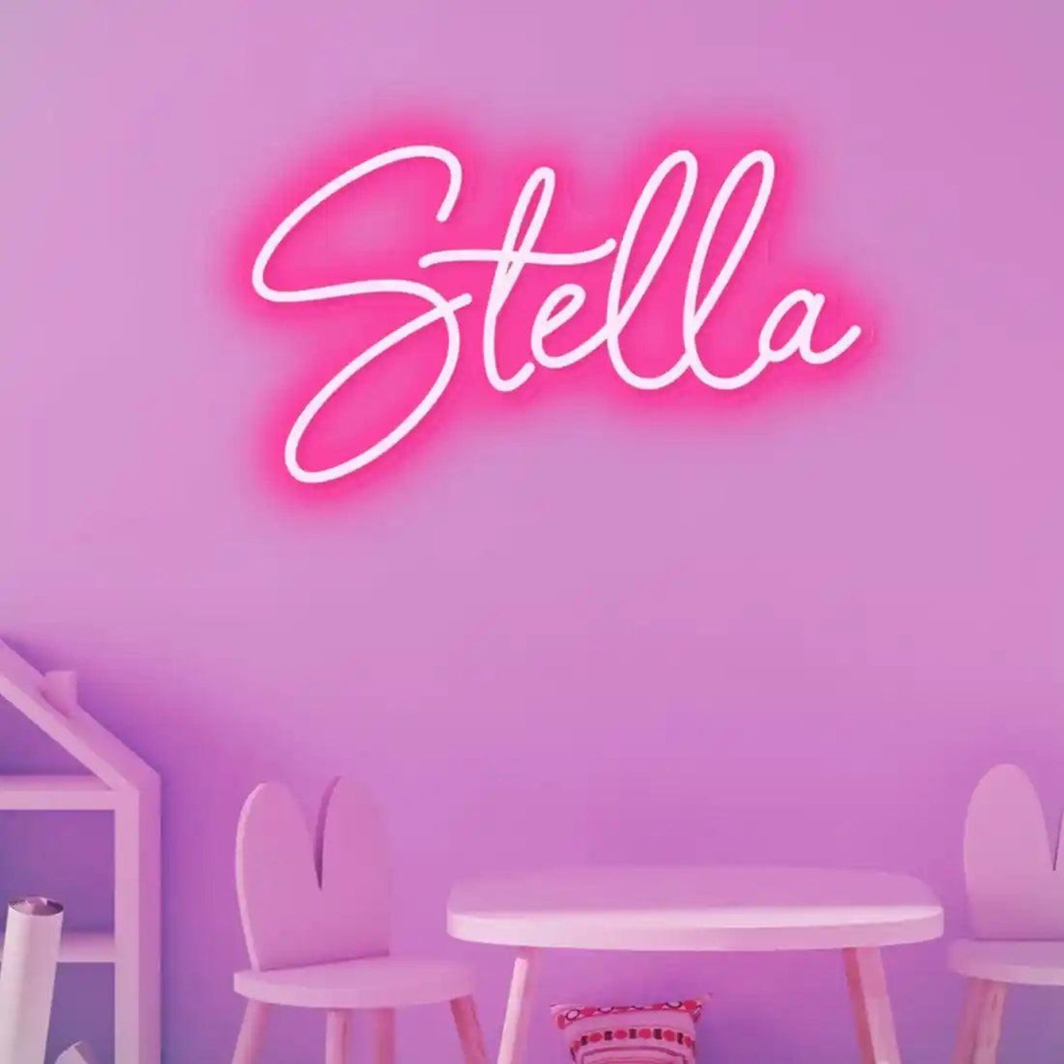 Stella Name White Pink Led Neon Sign For Kids Room Decor | Shineneon