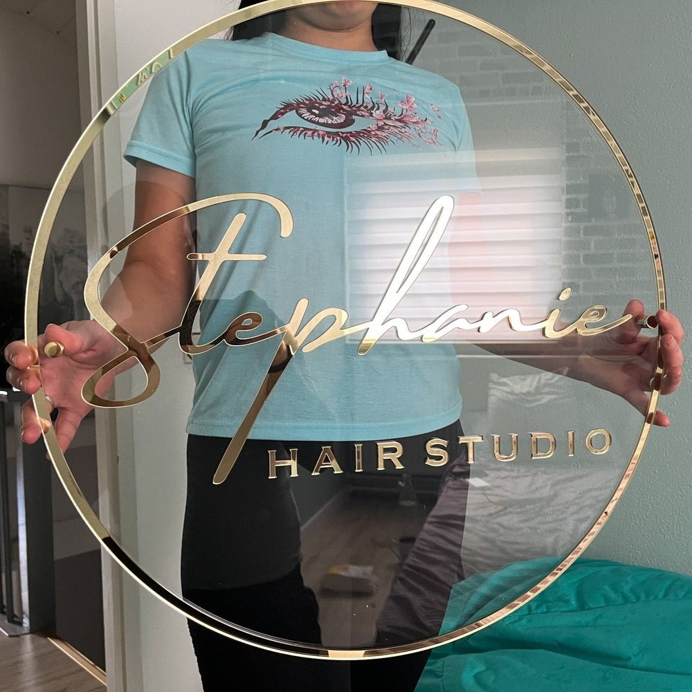 Stephanie Hair Studio Acrylic Business Logo Sign - Shineneon