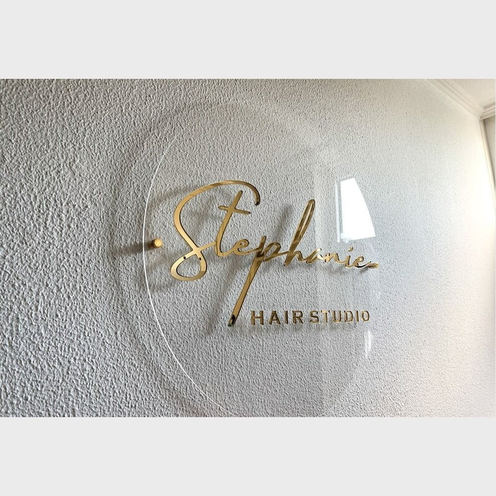 Stephanie Hair Studio Simple Acrylic Business Logo Sign - Shineneon
